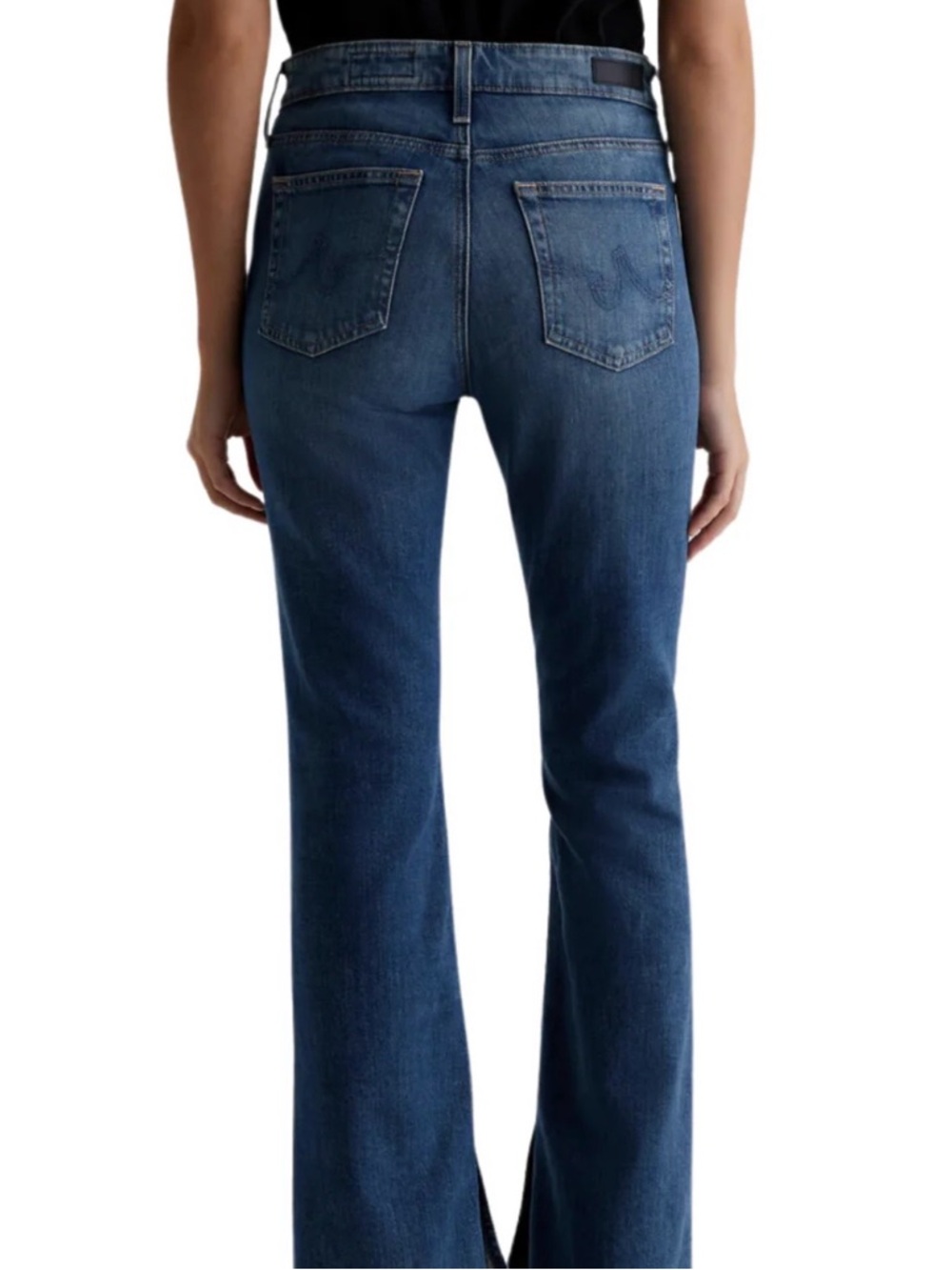 Ag Adriano Goldschmied Indigo High-Rise Farrah Boot Cut Raw Hem 30 x 32